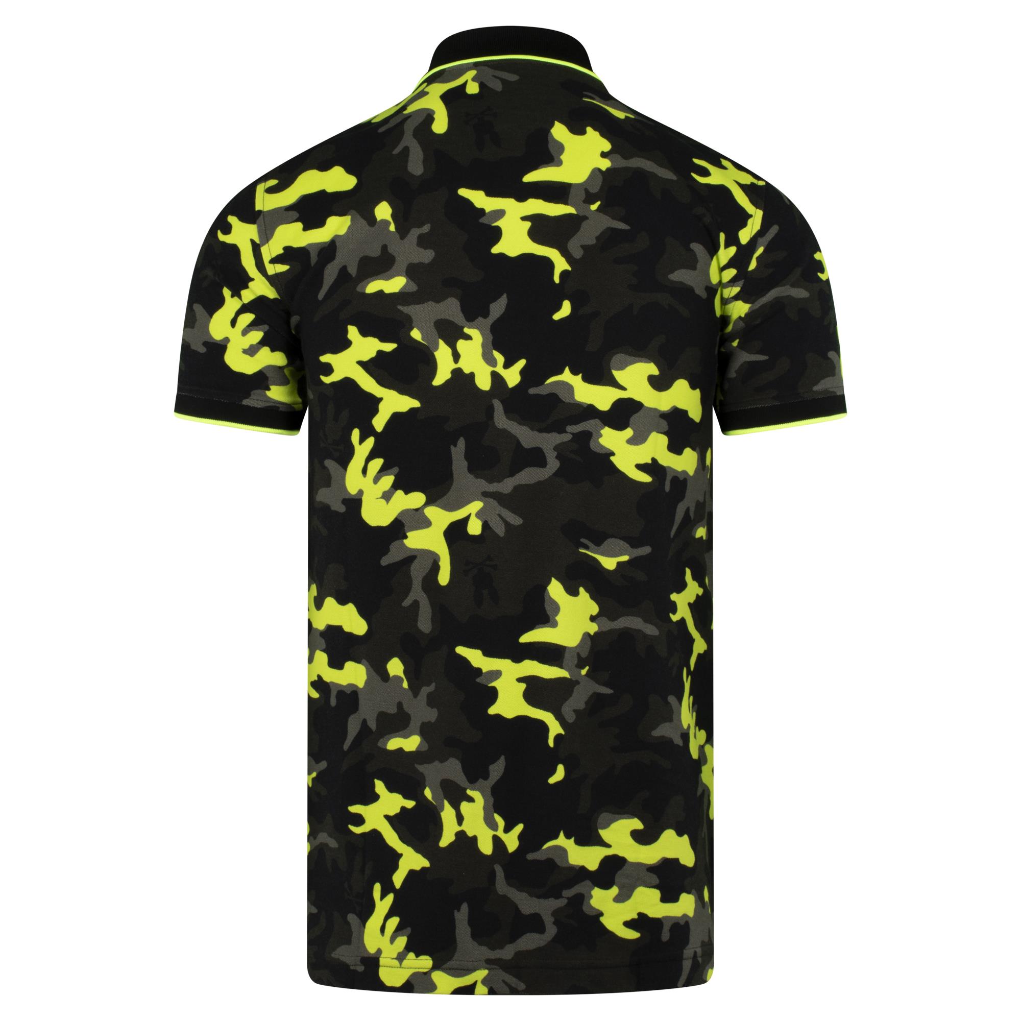 Psycho Bunny Plano Pique Camo Polo Shirt Black